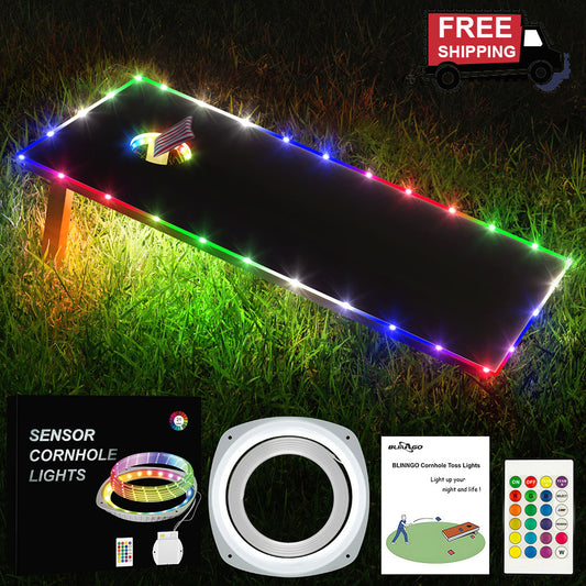 Blinngo Cornhole Lights 21 Colors Changes Lights with Sensor and Remote Control