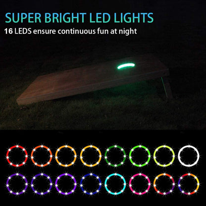 2 pcs Blinngo 16 Patterns RGB Cornhole Lights Set with Remote Control