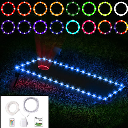 Blinngo 1 pc Sensor Cornhole Lights 21 Colors Changes Lights with Hole and Edge Induction Design