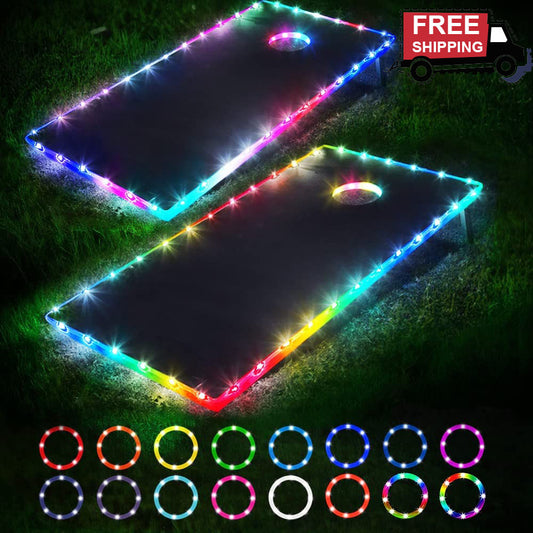 2 pcs Blinngo Cornhole Lights 24 Colors Changes Lights with Remote Control